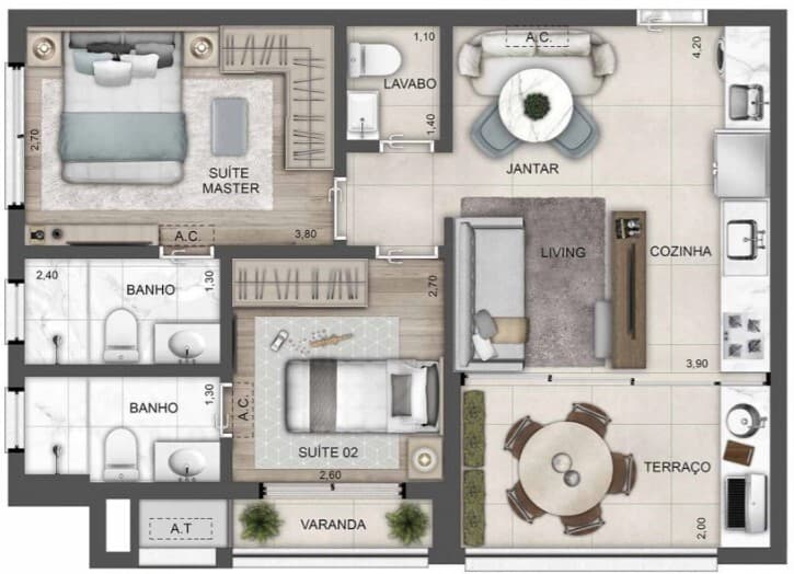 Planta 3 — Upper West Perdizes
