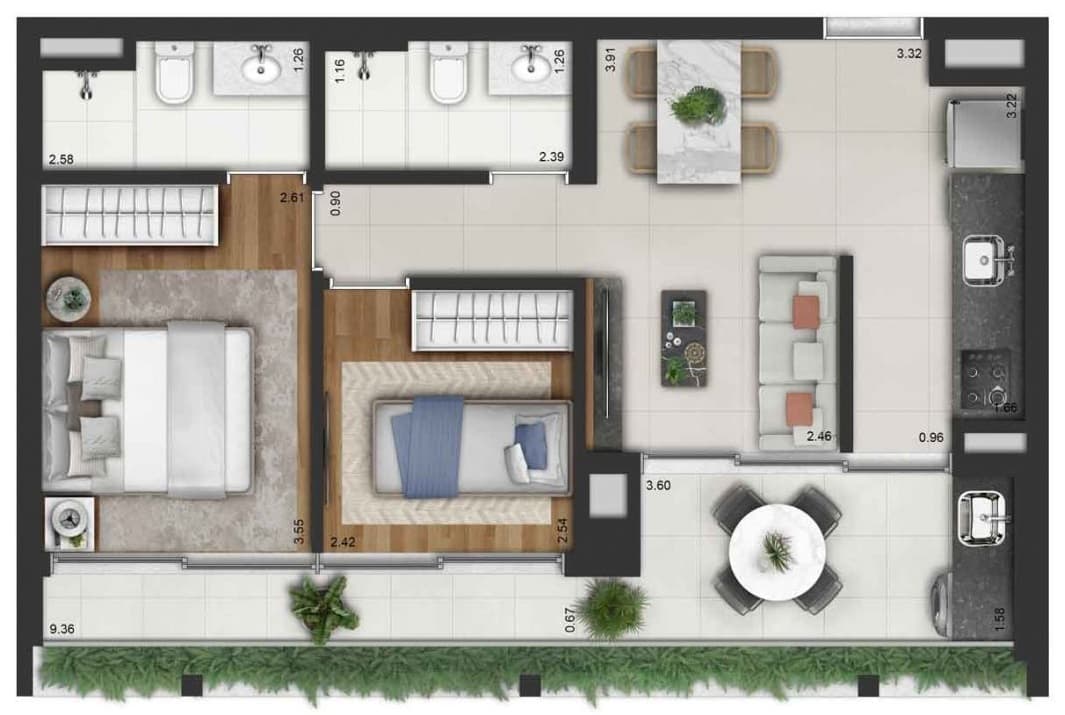 Planta 3 — Invert Campo Belo - Residencial