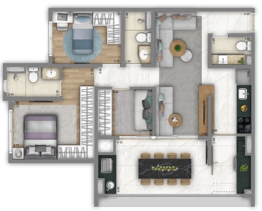 Planta 4 — Living Unique Freguesia do Ó