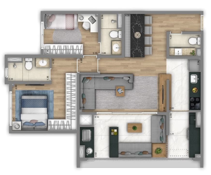 Planta 5 — Living Unique Freguesia do Ó
