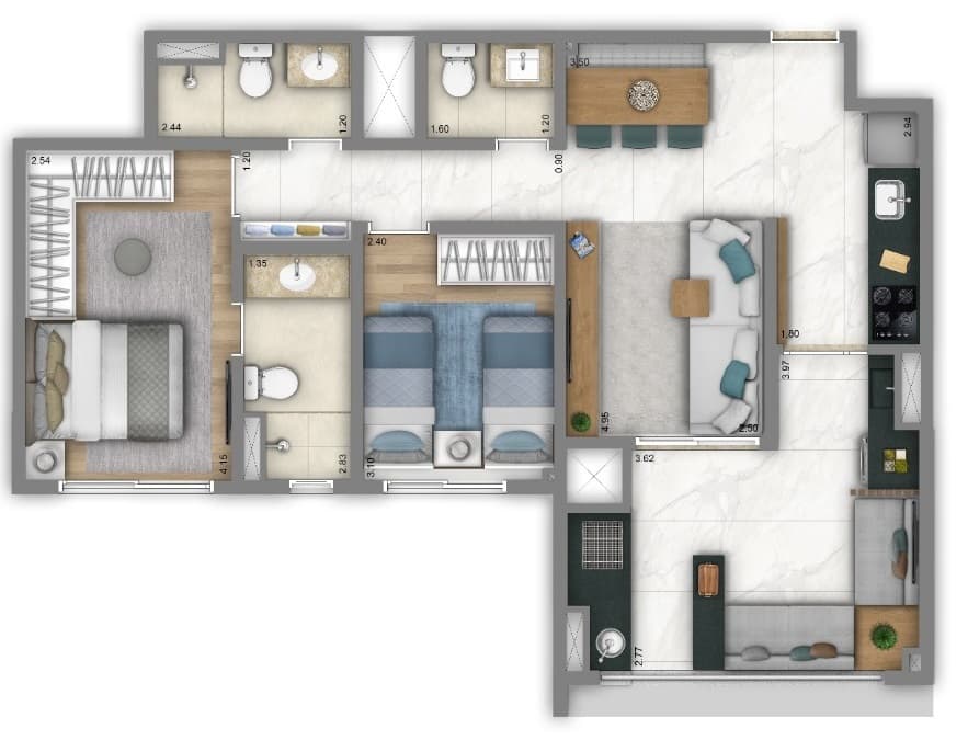 Planta 2 — Living Unique Freguesia do Ó