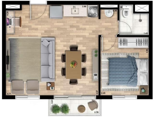 Planta 4 — Meu Apê Vila Sabrina