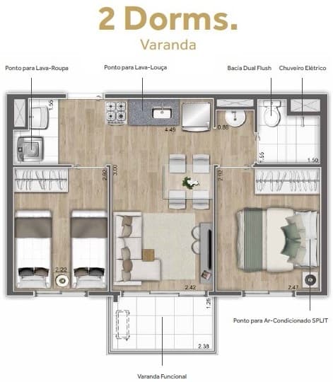 Planta 2 — ClubLine São Judas - Residencial - Fase 1