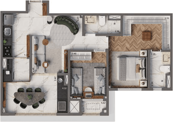 Planta 1 — Living Hereditá