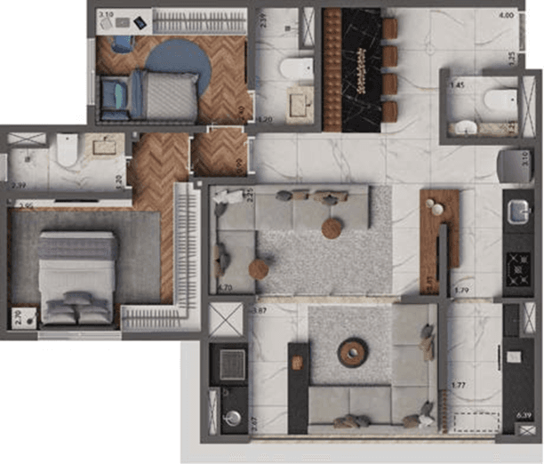 Planta 3 — Living Hereditá