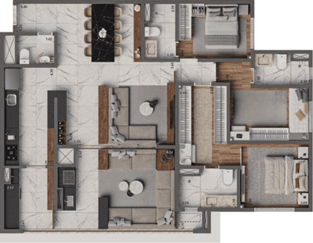 Planta 4 — Living Hereditá