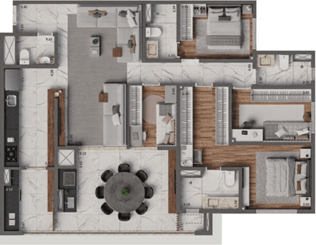 Planta 5 — Living Hereditá