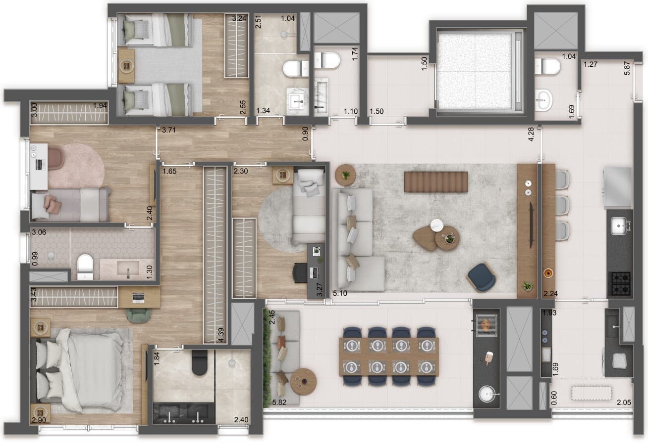 Planta 4 — Raízes Premium Mooca - Residencial