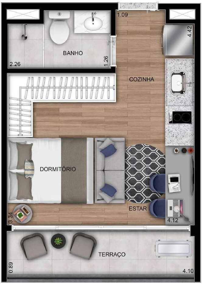 Planta 3 — Bourbon Smart Style - Residencial