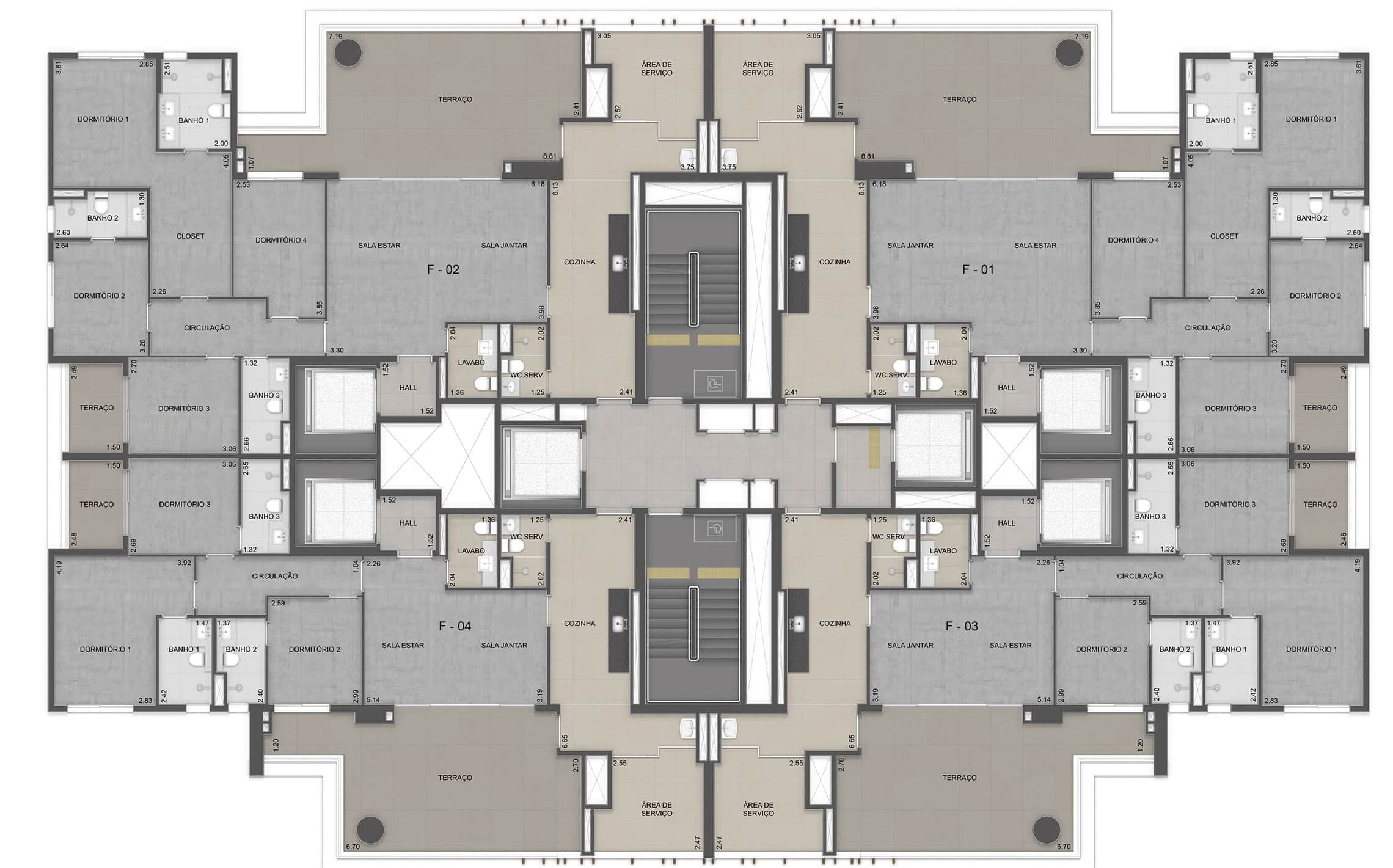 Planta 3 — Residence Unik - Residencial