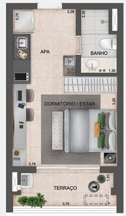 Planta 3 — Exalt Ibirapuera by EZ - Residencial