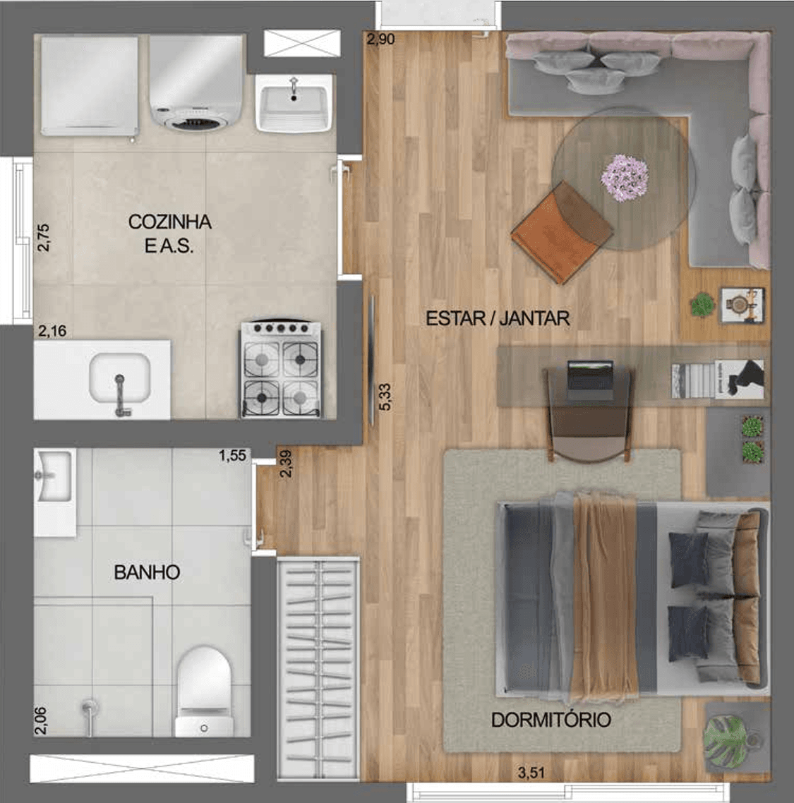 Planta 3 — Fit Casa Estação Oratório