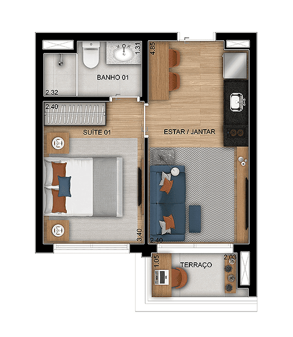 Planta 2 — Parque Diálogo Padre Adelino Smart - Residencial