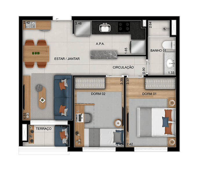Planta 3 — Parque Diálogo Padre Adelino Smart - Residencial