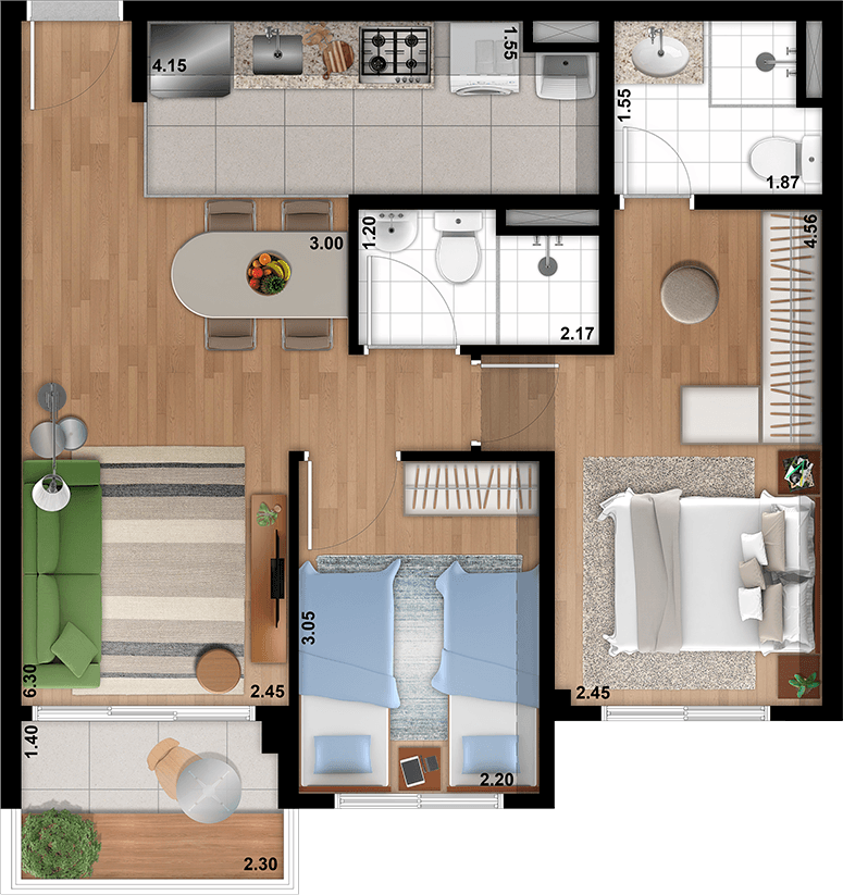Planta 1 — Supreme Jardim São Paulo - Residencial