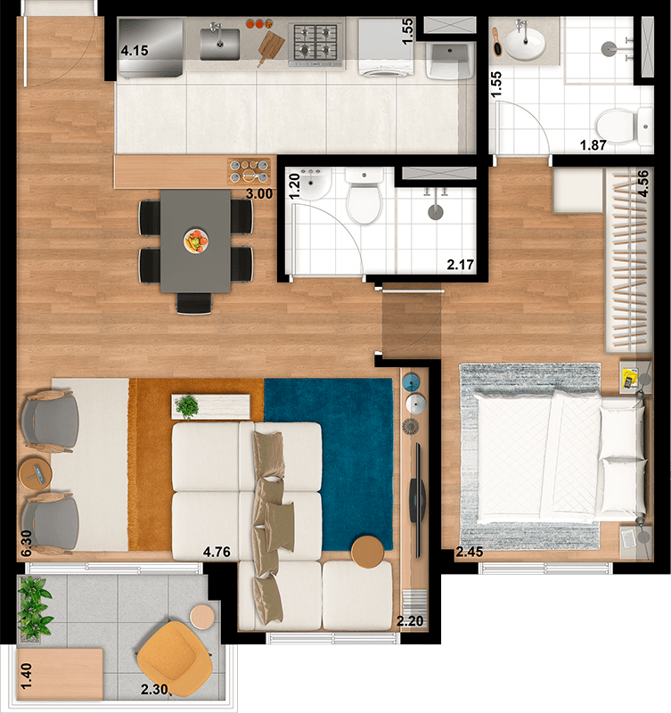 Planta 2 — Supreme Jardim São Paulo - Residencial