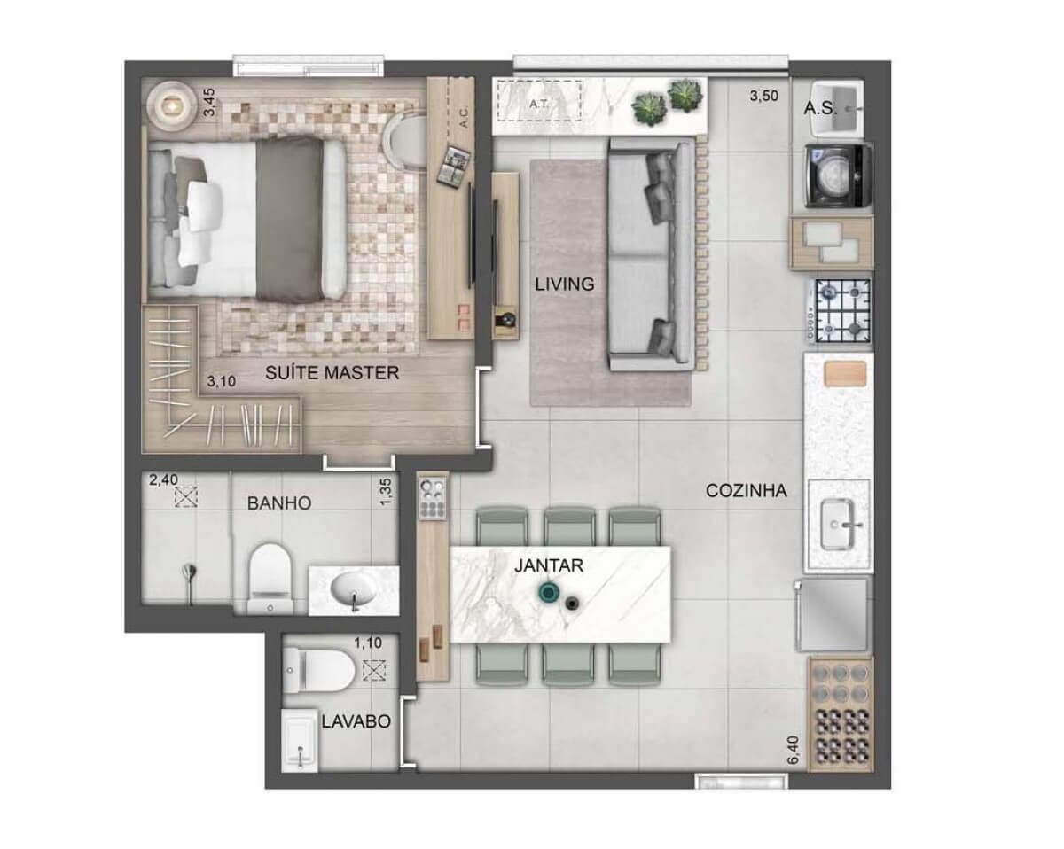 Planta 2 — Blue Home Resort Jockey - Residencial