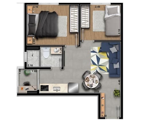 Planta 3 — Station Park Vila Ema - Residencial