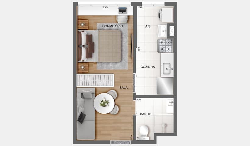 Planta 1 — Fit Casa Brás
