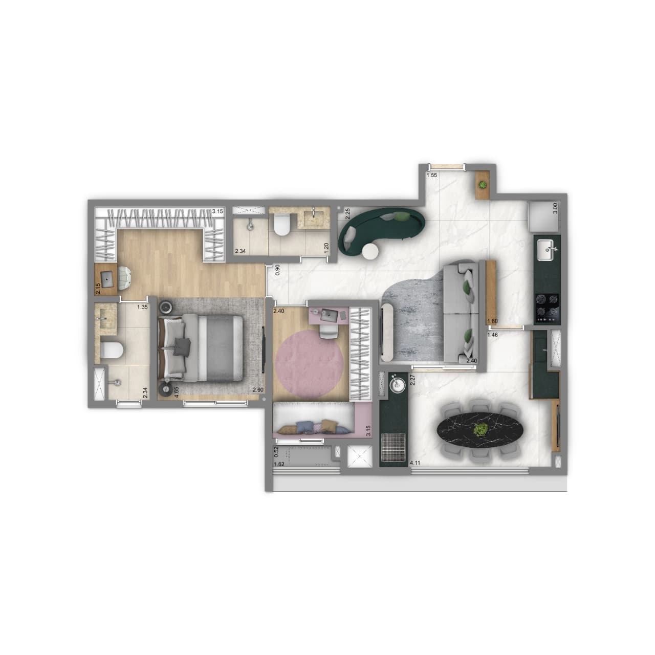 Planta 2 — Living Duett Mooca