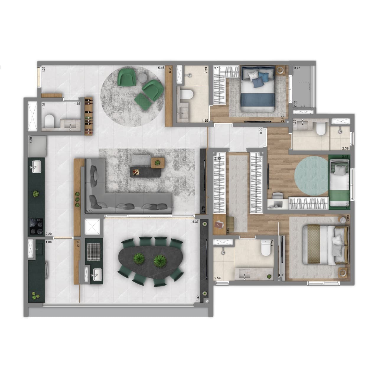 Planta 6 — Living Duett Mooca