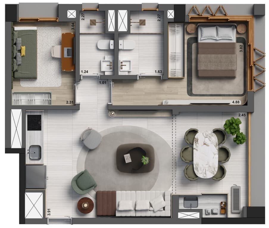 Planta 6 — Esquina Jardyn - Residencial