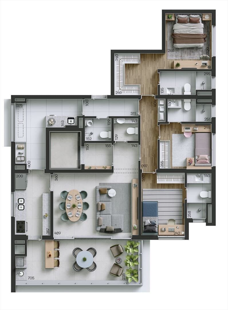 Planta 3 — Raiz by Paulo Mauro - Residencial