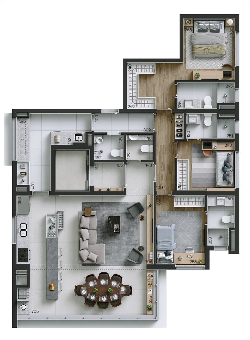 Planta 4 — Raiz by Paulo Mauro - Residencial