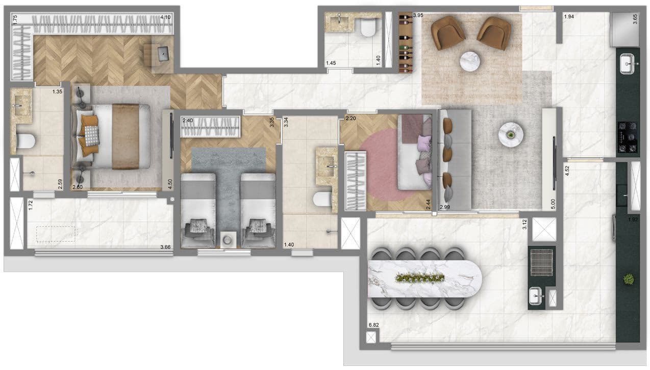 Planta 3 — Living Wellness Aclimação - Residencial