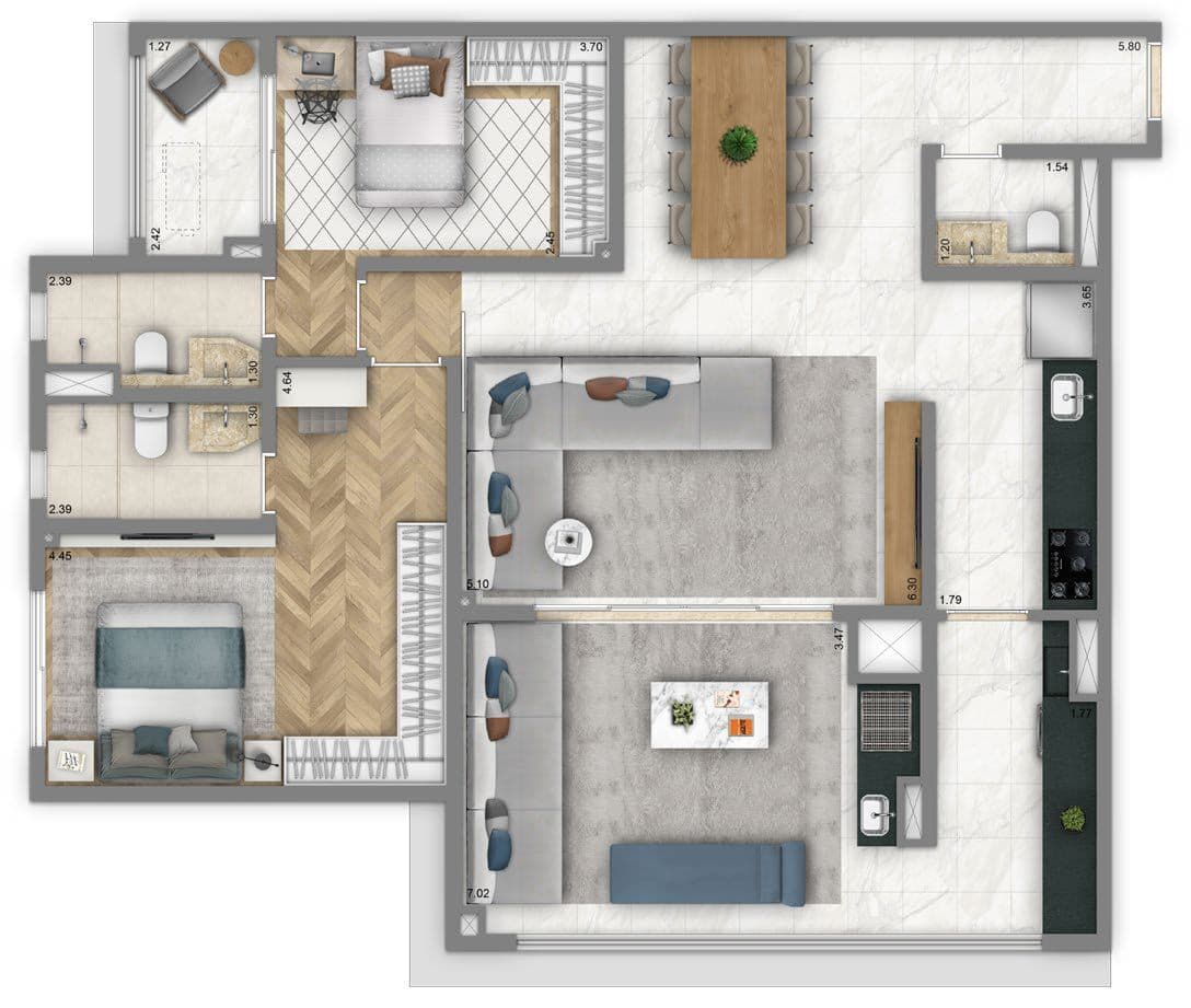 Planta 6 — Living Wellness Aclimação - Residencial