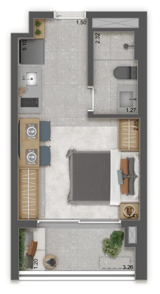 Planta 1 — Raízes Premium Butantã - Residencial