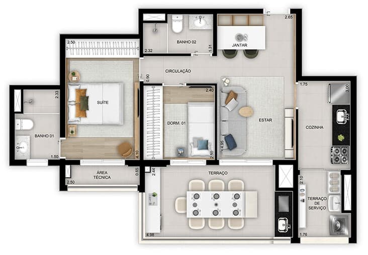 Planta 3 — Quadra Diálogo Home Club - Residencial