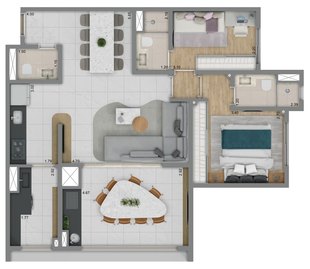 Planta 6 — Living Grand Exclusive Freguesia do Ó