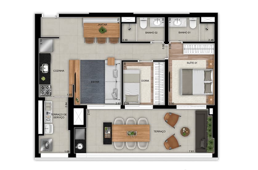 Planta 3 — Landmark Tatuapé by Diálogo - Residencial