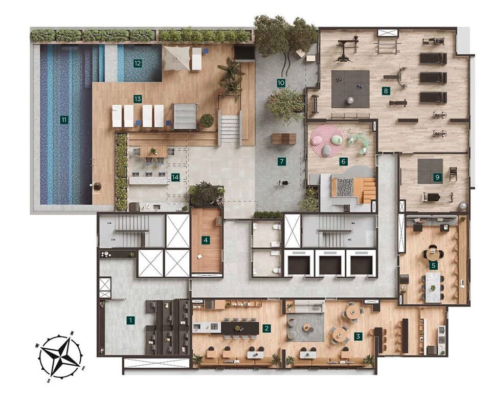 Planta 1 — Viva Benx Star Campo Belo - Residencial