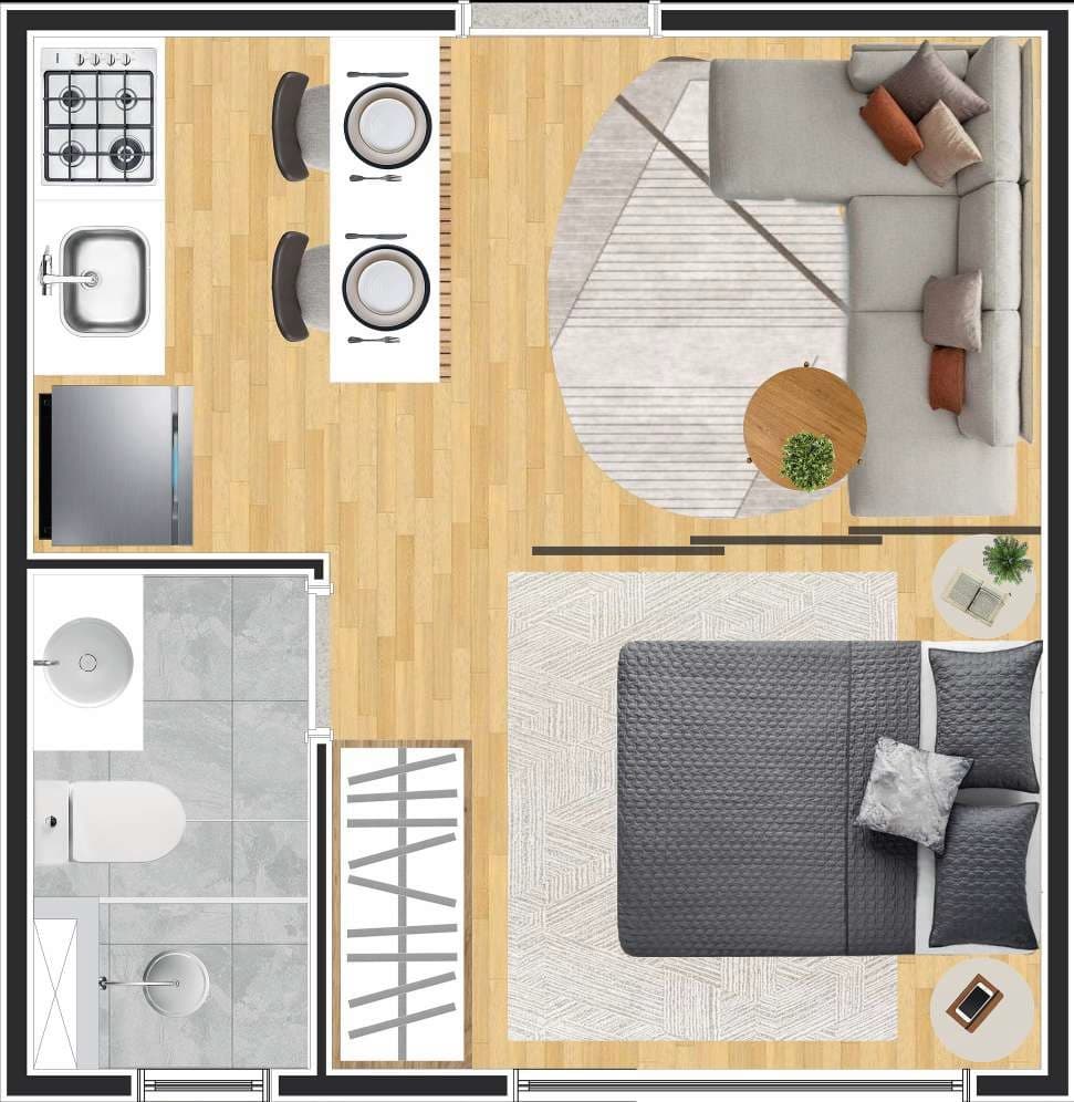 Planta 1 — Residencial Cristalino - Artur Alvim