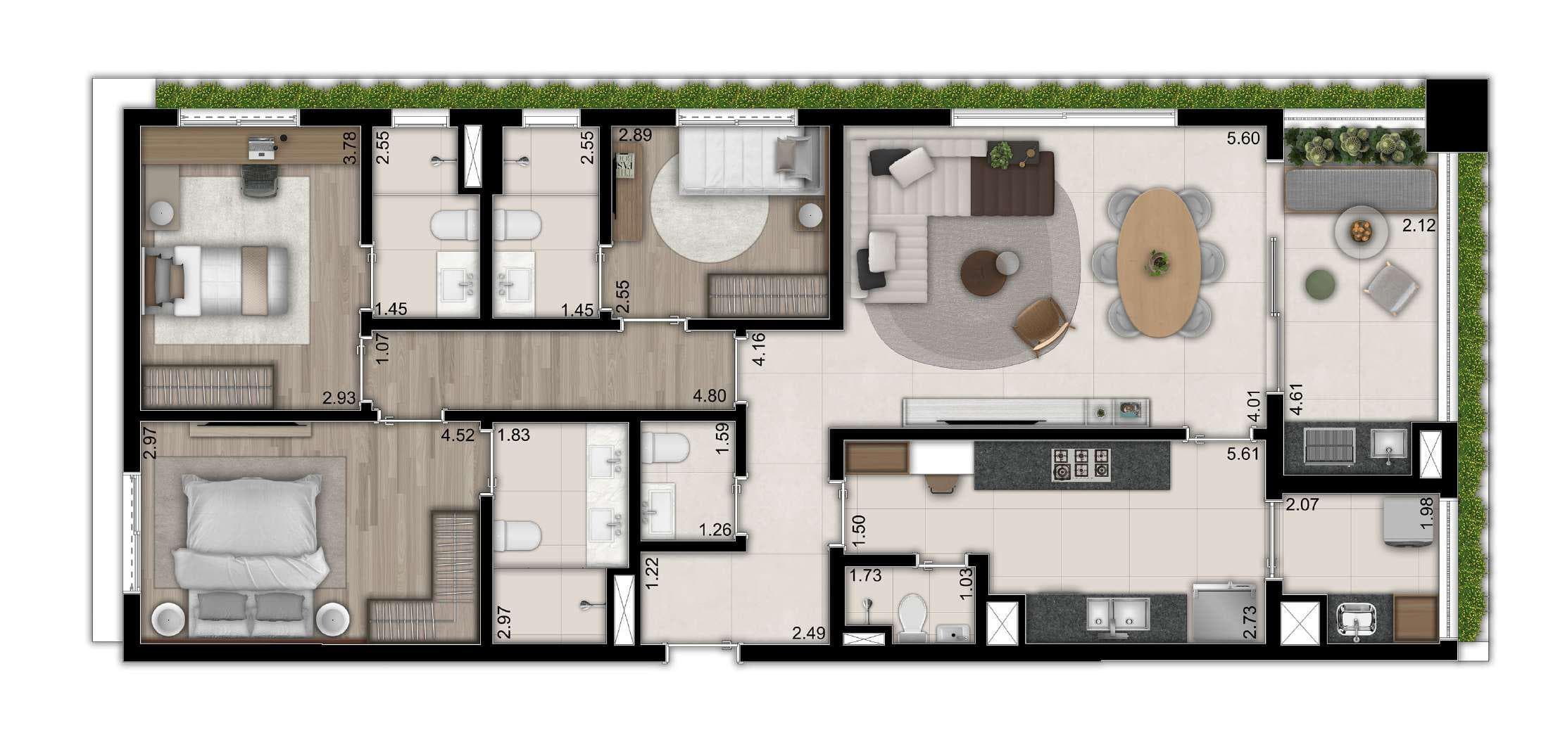 Planta 3 — 840 Aliança - Residencial