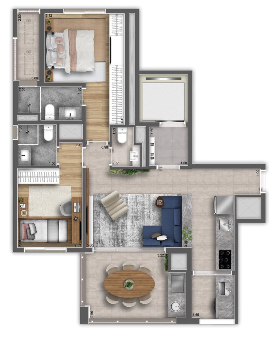 Planta 3 — Gaia Ibirapuera - Residencial