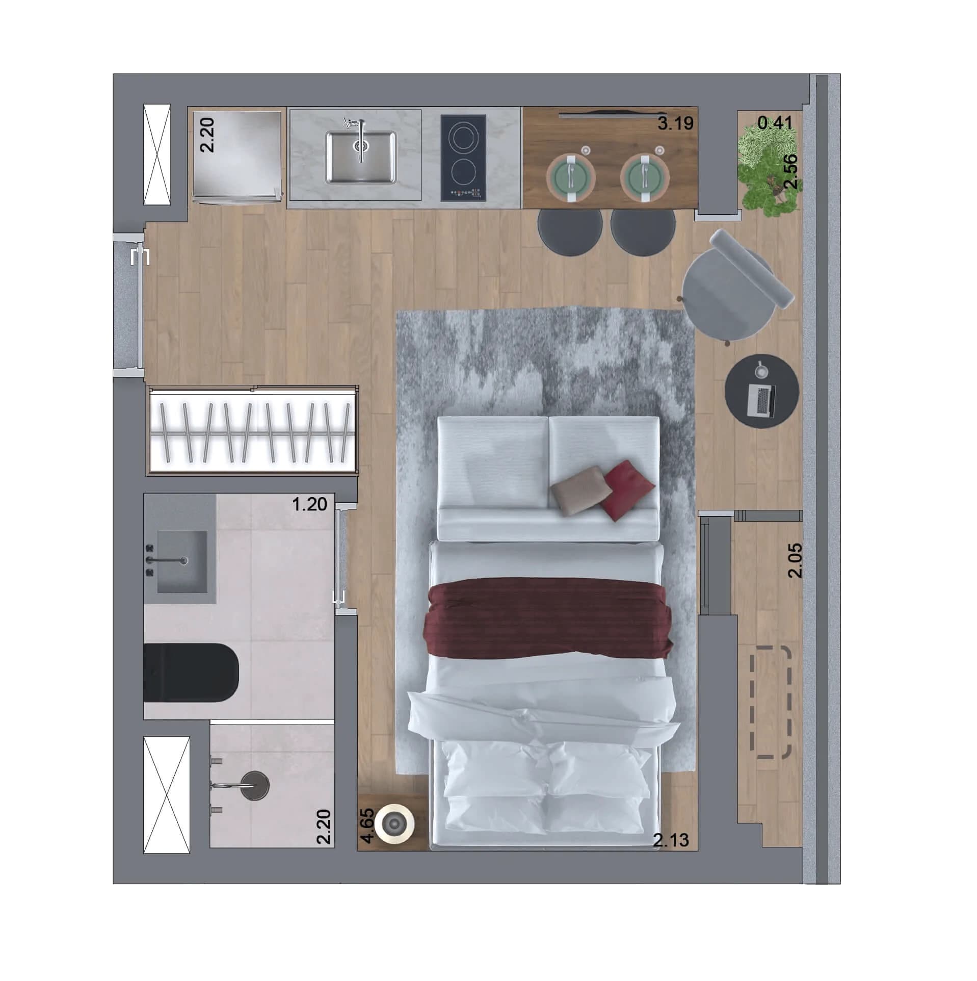 Planta 1 — Nik Sunset Paulista - Residencial