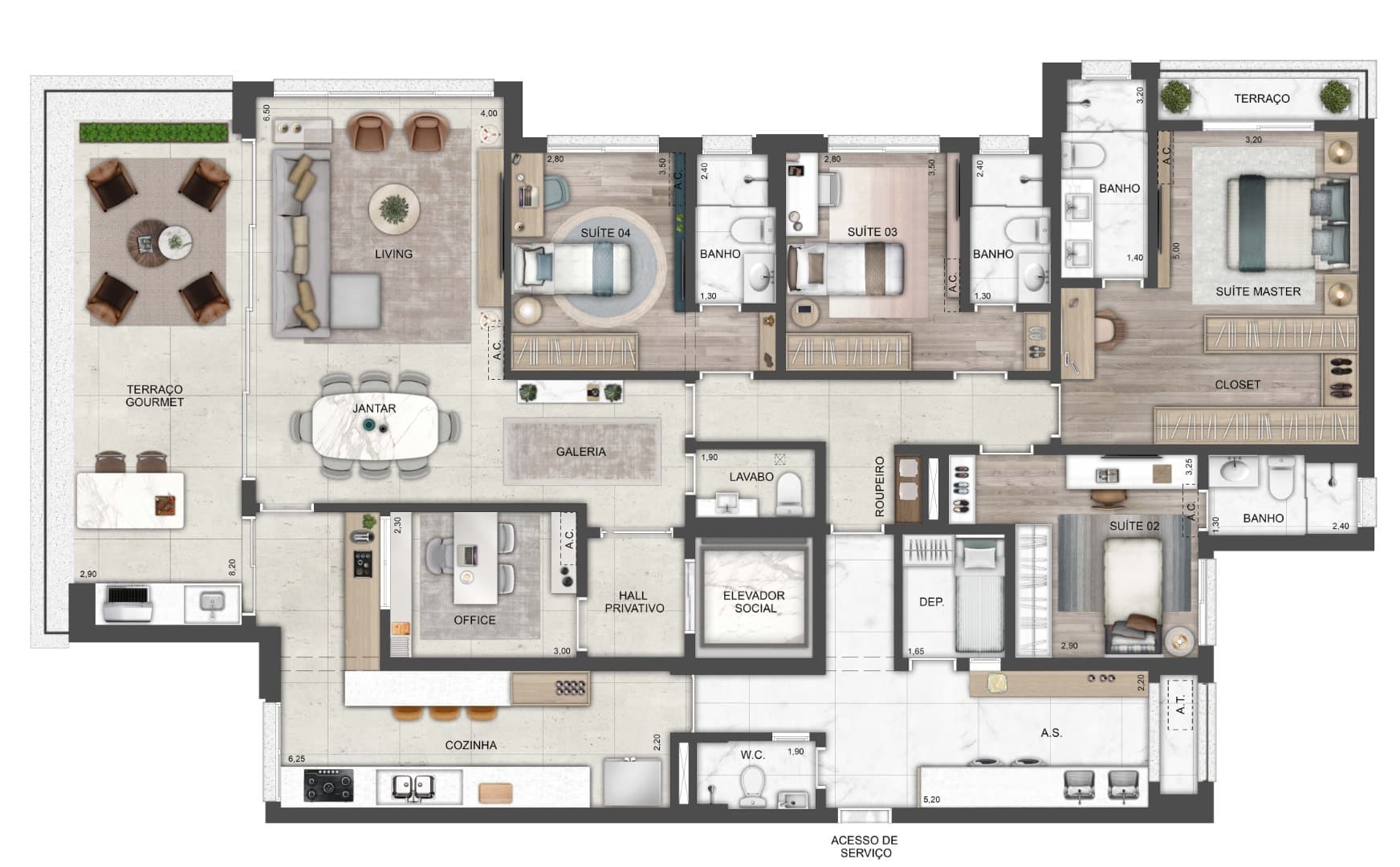 Planta 1 — Terraro Vila Romana - Residencial
