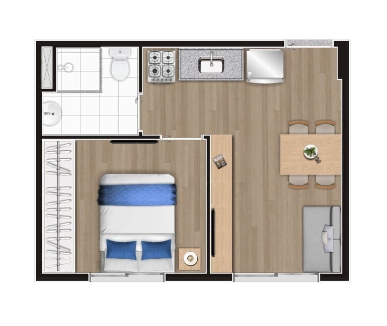 Planta 3 — Bem Viver Praça Nébias - Residencial