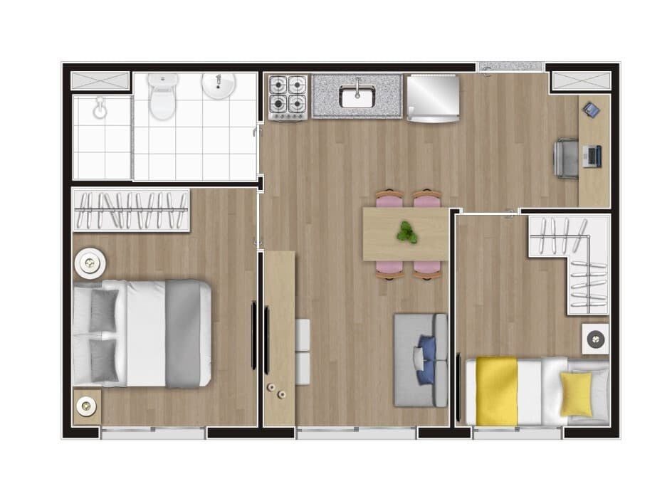 Planta 4 — Bem Viver Praça Nébias - Residencial