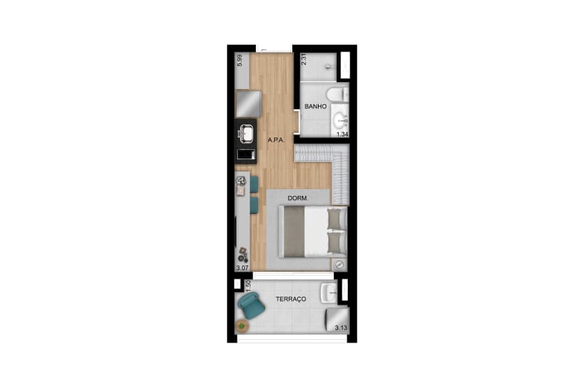Planta 3 — Praça Diálogo Patriarca - Residencial