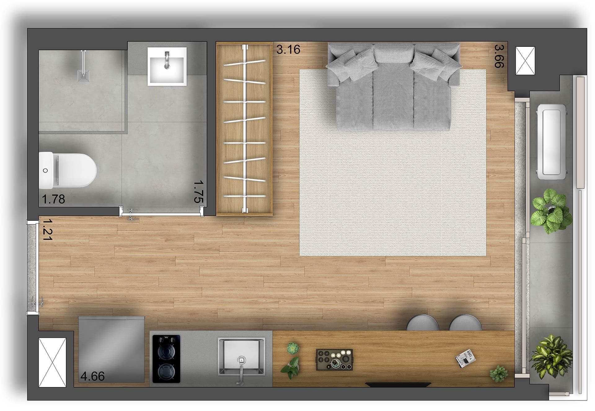 Planta 1 — 155 Jerô - Studios