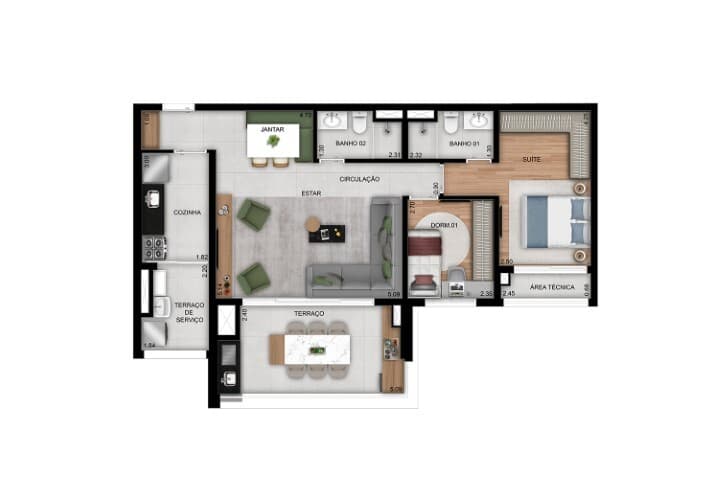 Planta 6 — Prisma Condomínio Clube Vila Ema - Residencial