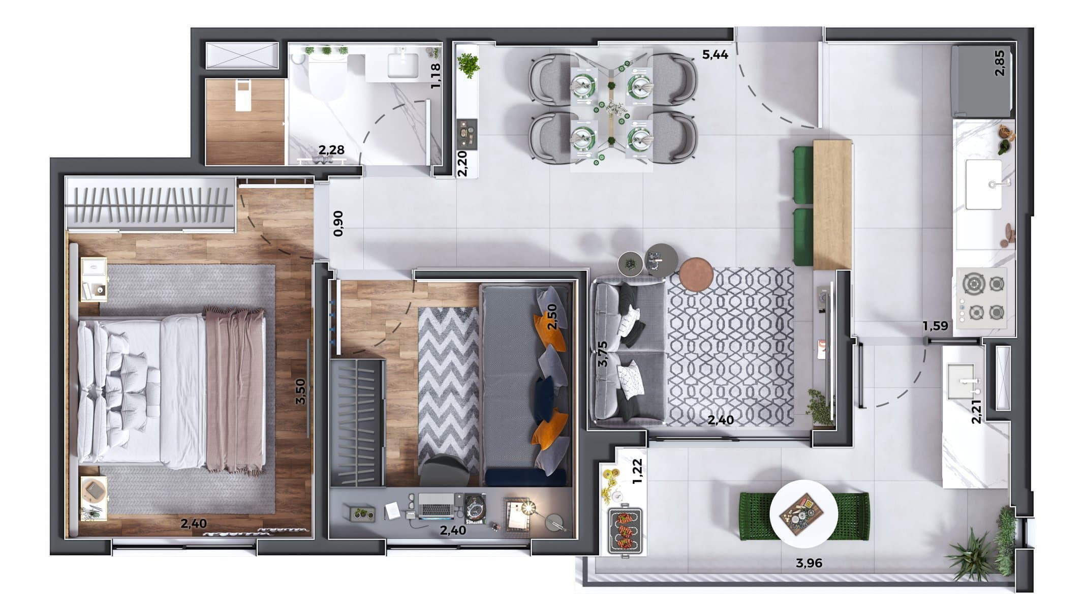 Planta 2 — Vista Sul