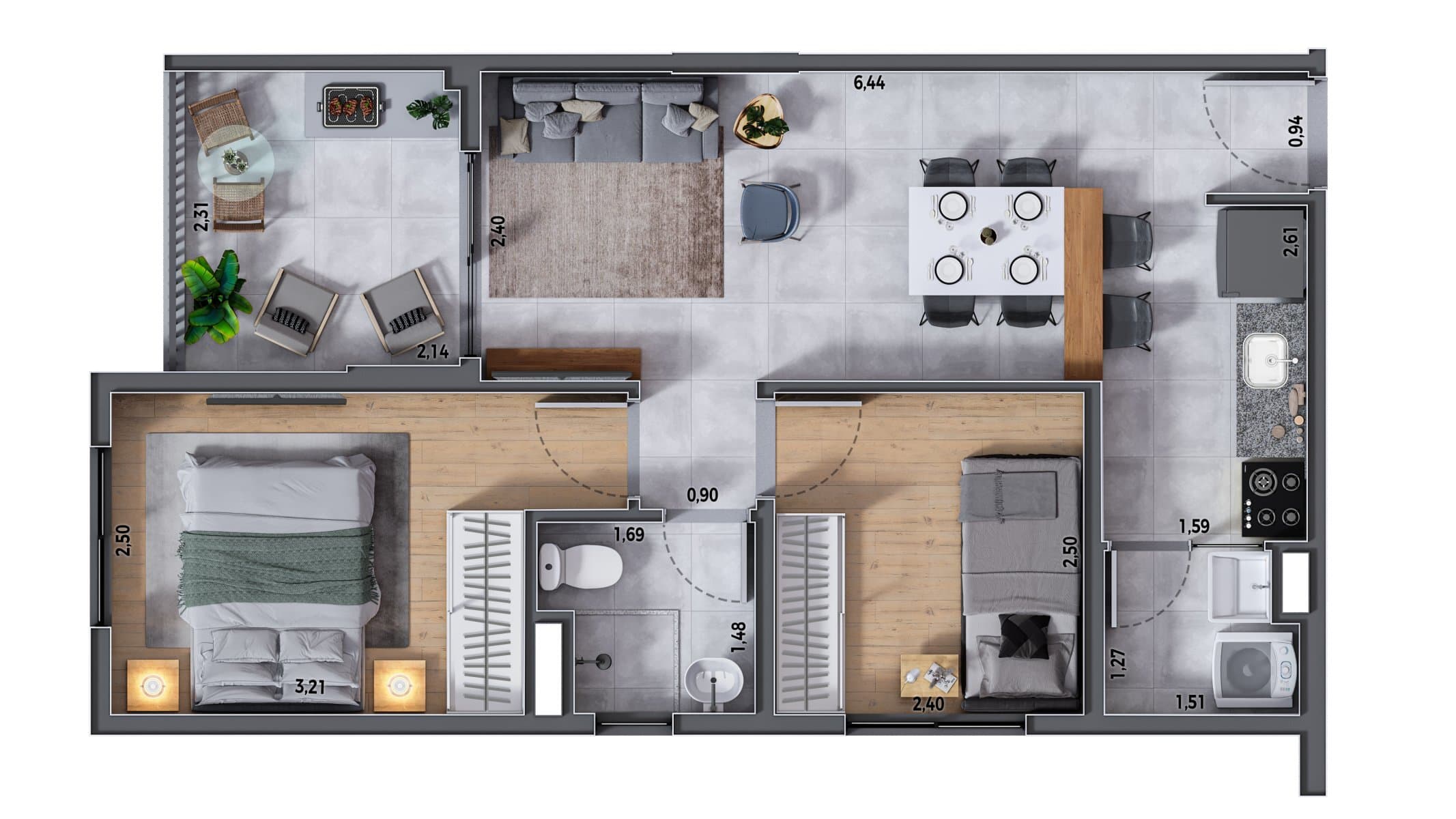 Planta 3 — Vista Sul