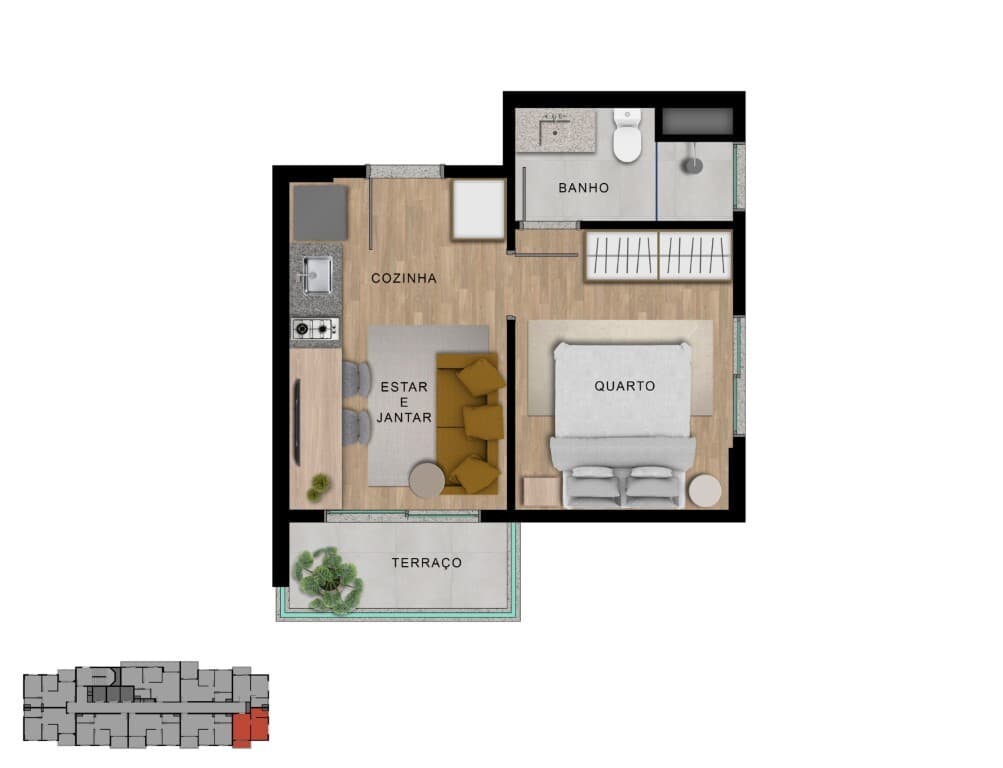Planta 1 — Up Select Vila Sônia - Residencial