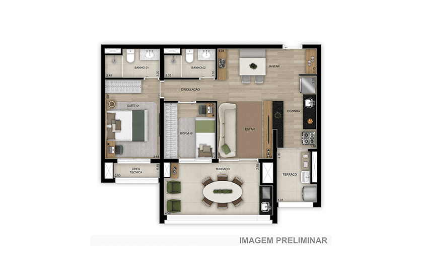 Planta 3 — Walk Belém by Diálogo - Residencial