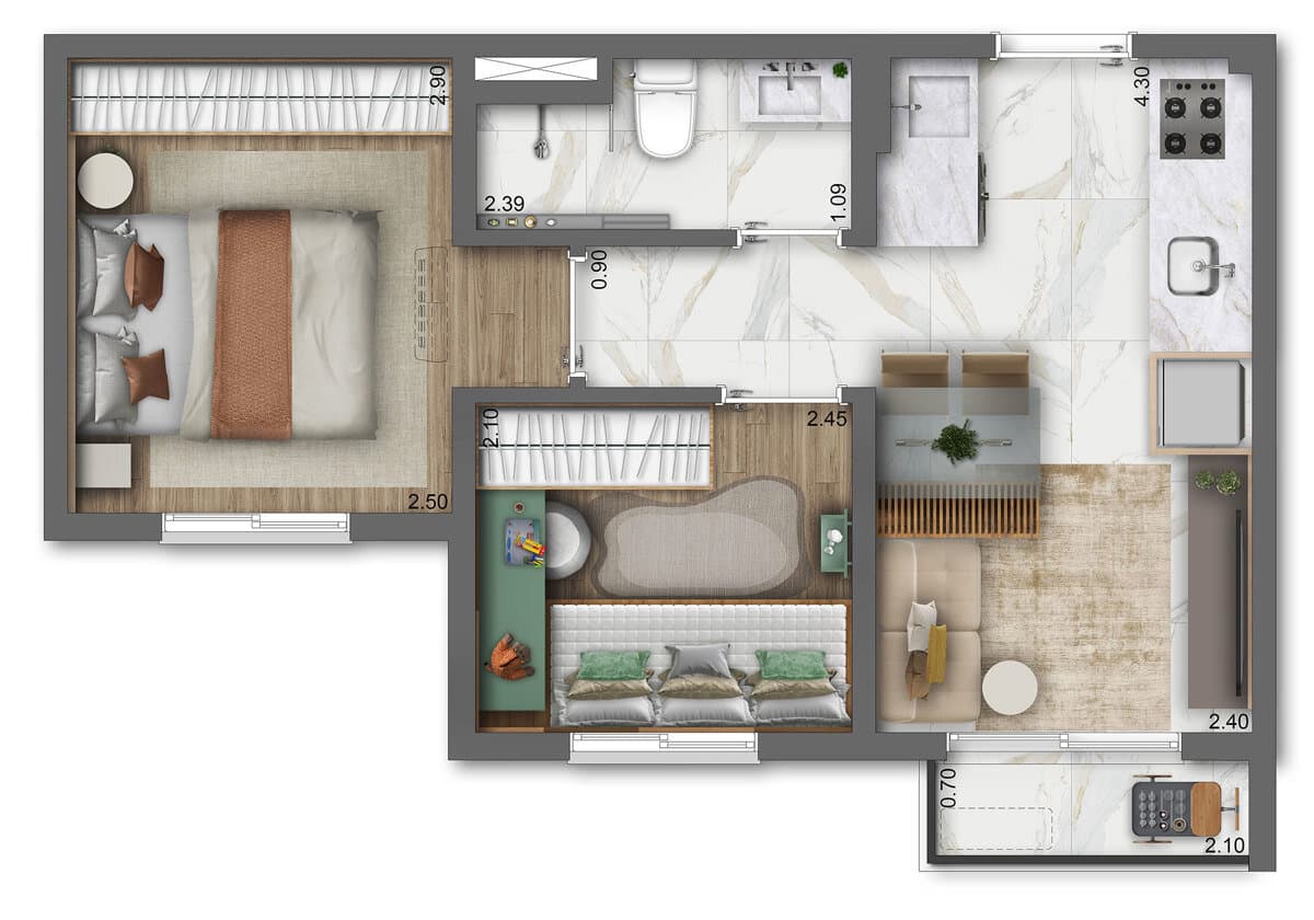 Planta 3 — Viva Benx Estação Campo Belo - Residencial